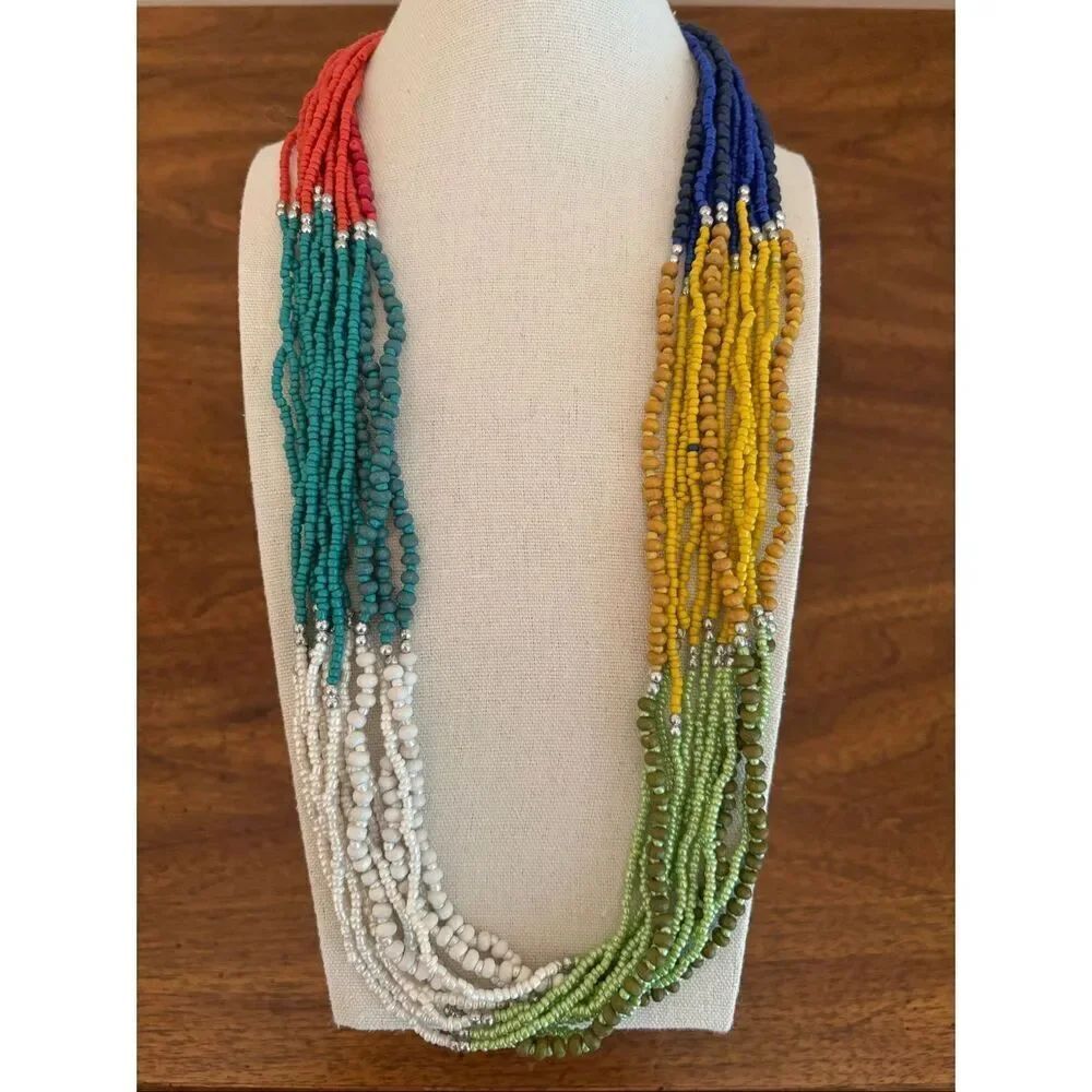 Erica Lyons | Multicolor Seed Bead Necklace | 28” Adjustable